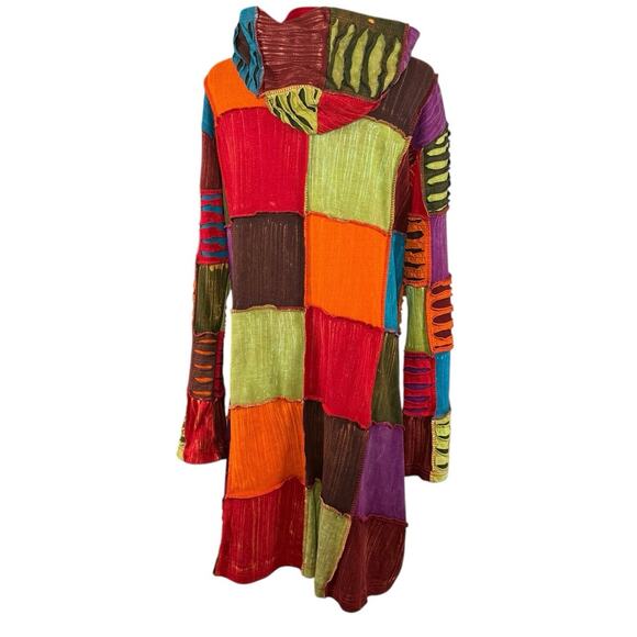 Greater Good Patchwork Jacket | Nepal Boho Hippie Festival Coat | 2X - Picture 3 of 10